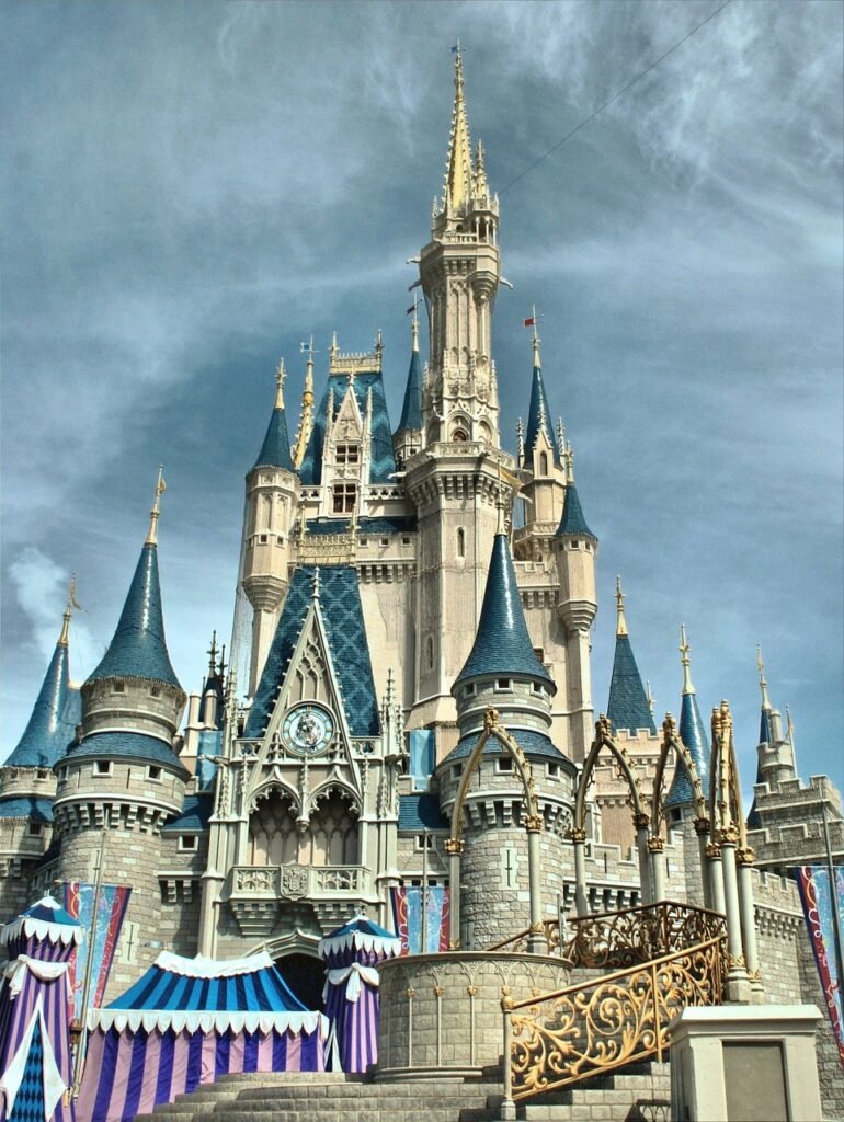 castle, fairytale, spires